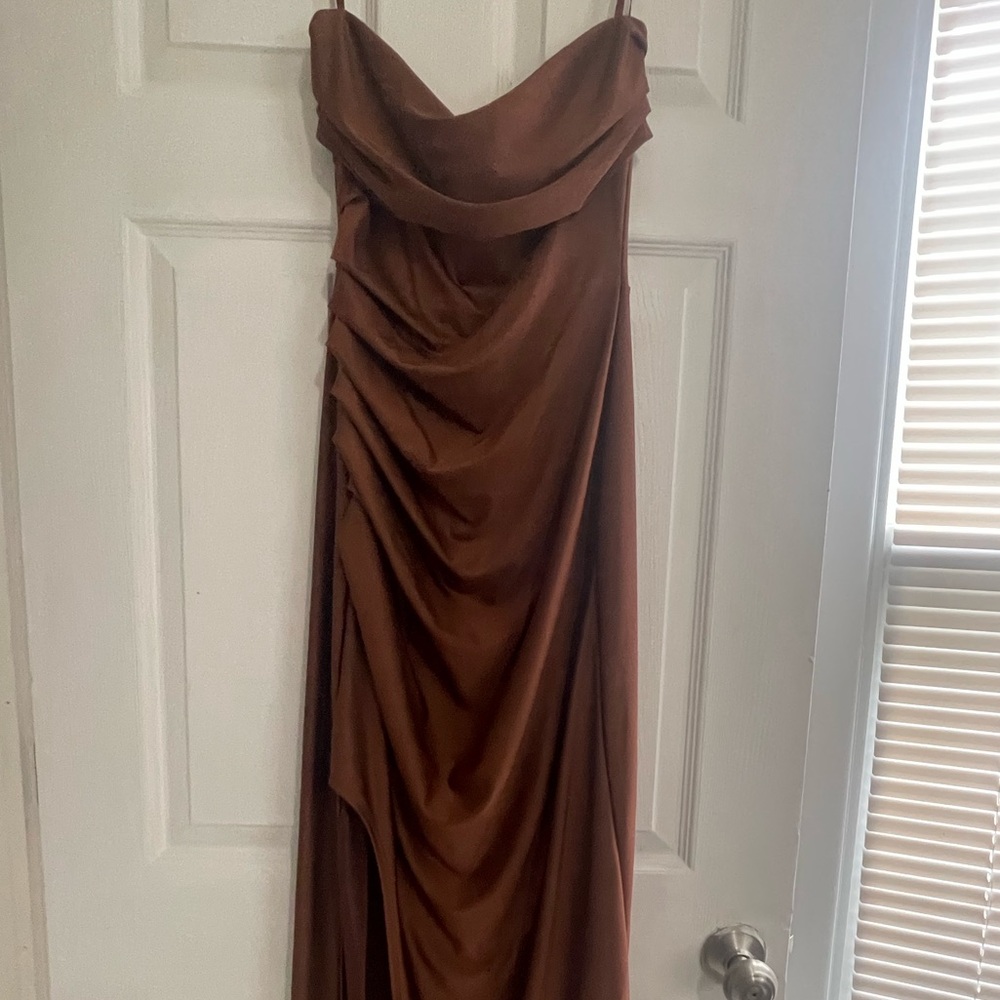 Windsor Elegant Strapless Brown Dress